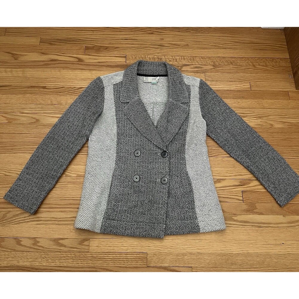 Anthropologie Saturday Sunday Two Tone Double Breasted Blazer Cardigan Women XS